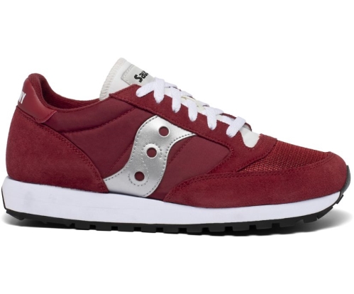 Tenis Saucony Jazz Original Vintage Hombre Zapatos Originales Rojas / Blancas / Plateadas México MX-615-QF